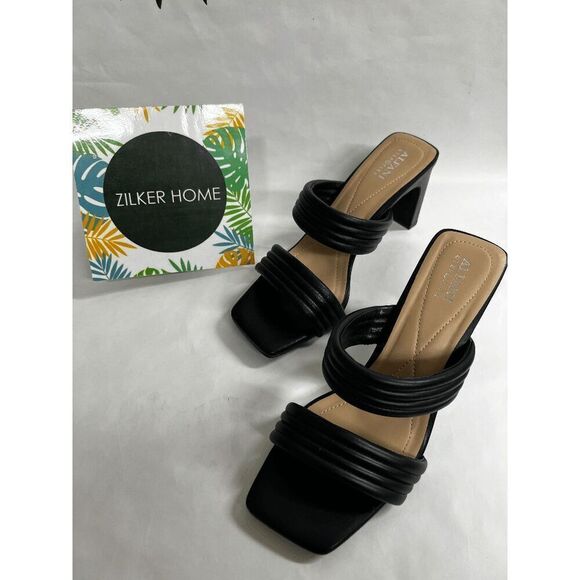 Alfani Women's Stantonn Quilted Slide Dress Sandals - Black 9M - Picture 1 of 7